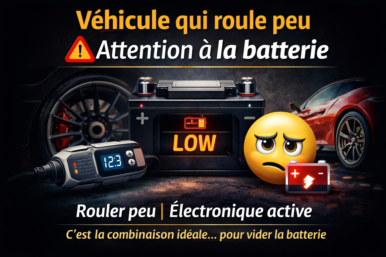 🔋 Véhicule qui roule peu : attention à la batterie